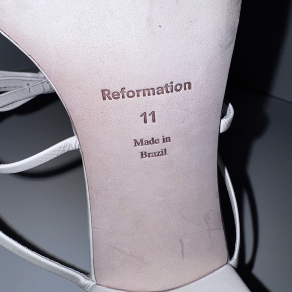 Reformation Elodie Bow White Block Heel Sandals 11 - Picture 6 of 6